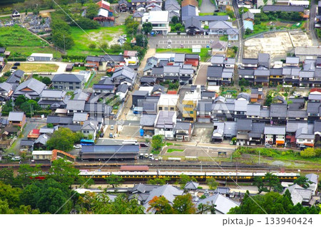 竹田城址から見た風景　竹田の町並み（竹田駅周辺）（朝来市） 133940424