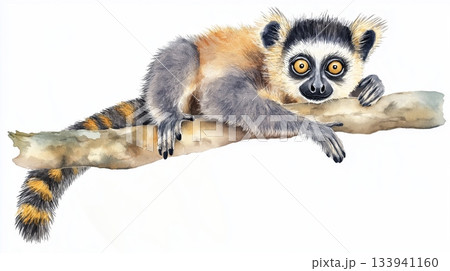 Nosy Be. Nosy Be hand drawn watercolor illustration on white background 133941160