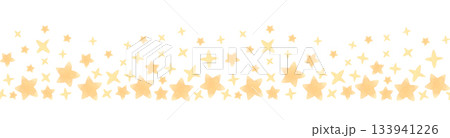 Seamless watercolor border with yellow stars isolated on white 133941226