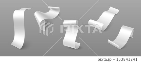 Long paper bill mockup in 3D realistic style 133941241