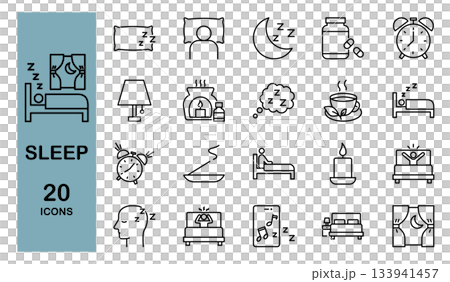 Sleep icon set Sleep icon set 133941457