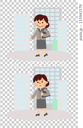 A woman walking in a suit - set of facial expressions A woman walking in a suit - set of facial expressions 133942576