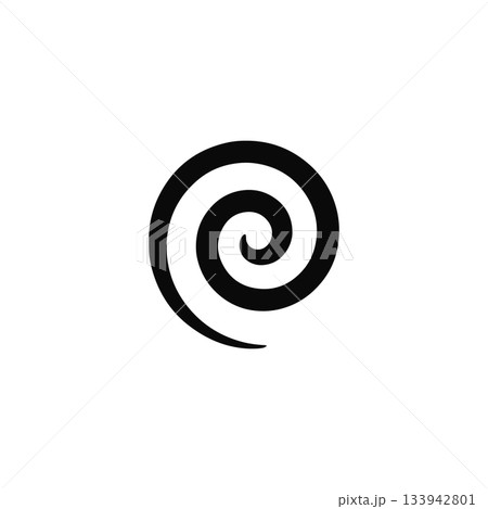 spiral shape silhouette swirl abstract symbol isolated on white background 133942801