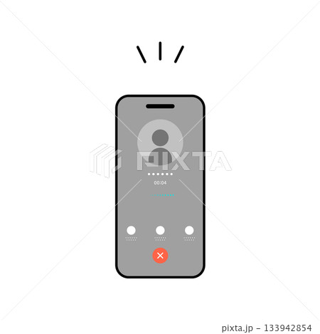 スマートフォンで通話中のイメージイラスト素材 133942854