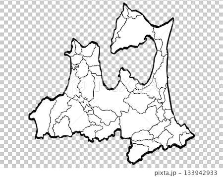 青森縣地圖 - 市町村劃分(筆觸簡版) 青森縣地圖 - 市町村劃分(筆觸簡版) 133942933