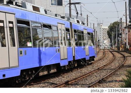 東急世田谷線の電車の走る風景 東急世田谷線の電車の走る風景 133942982