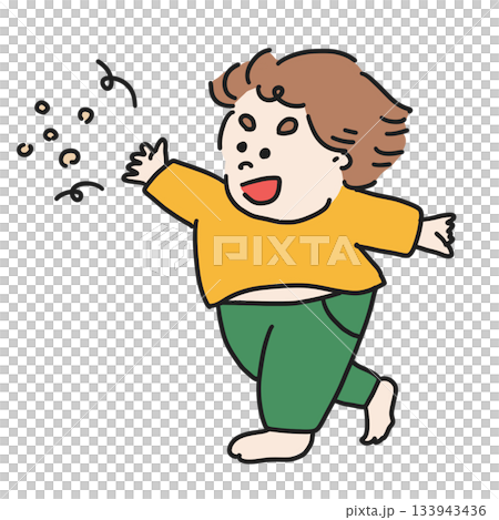 孩子們玩節分豆遊戲 133943436