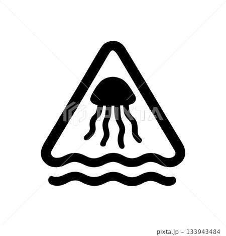 Jellyfish Hazard Warning Icon 133943484