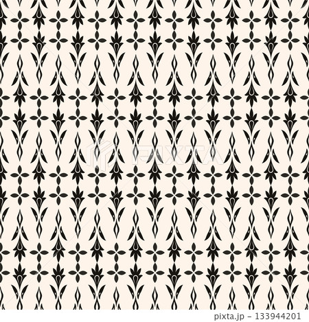 Simple minimalist geometric seamless pattern. Abstract monochrome minimal background with small floral shapes. Subtle repeat design for decor, print. Simple minimalist geometric seamless pattern. Abstract monochrome minimal background with small floral shapes. Subtle repeat design for decor, print. 133944201