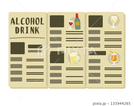 アルコールドリンク　メニュー　イラスト 133944265
