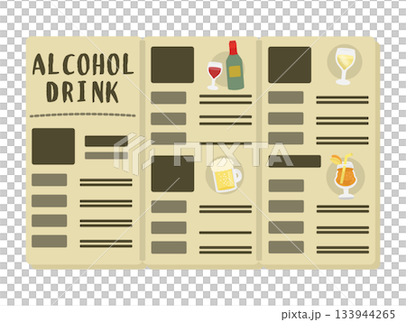 酒水單插圖 酒水單插圖 133944265