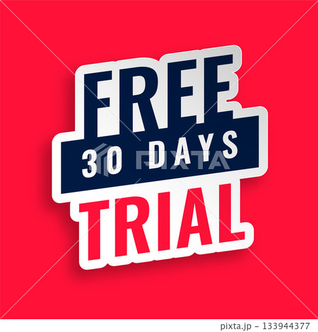 sticker style 30 days free trial background design sticker style 30 days free trial background design 133944377