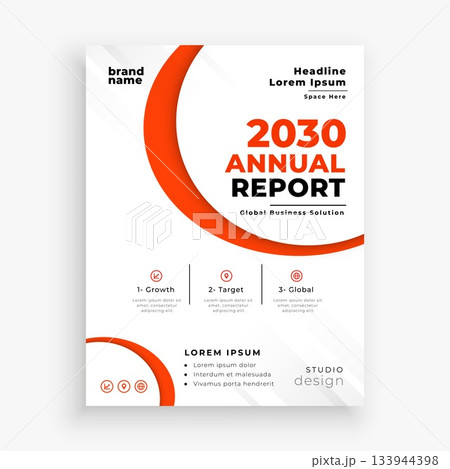 stylish annual report document template for corporate catalog or brochure 133944398