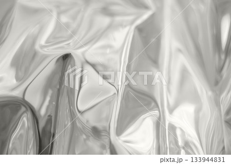 Metallic foil textures with flowing folds and abstract reflections for modern design and texture Demonstration Color of the Year 2026 133944831