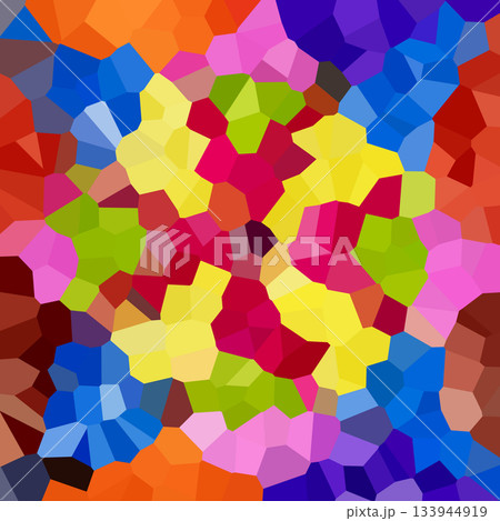 Colorful abstract mosaic of vibrant polygons creating a rainbow kaleidoscope Colorful abstract mosaic of vibrant polygons creating a rainbow kaleidoscope 133944919
