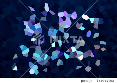 Abstract mosaic of cool colors and light fragments in a dark blue digital pattern design 133945168