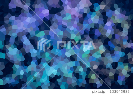 Abstract mosaic of blue tones with polygonal shapes creating a tranquil, modern background 133945985