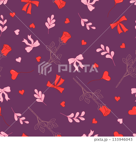 Love elements set. Valentine's day Seamless pattern decorative elements. Vector background illustration. Love elements set. Valentine's day Seamless pattern decorative elements. Vector background illustration. 133946043