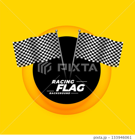 checkered rally flag yellow background for formula one sport checkered rally flag yellow background for formula one sport 133946061