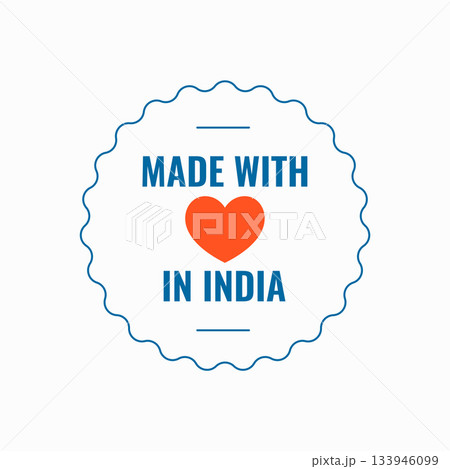 made in india sign background with love heart for original product made in india sign background with love heart for original product 133946099