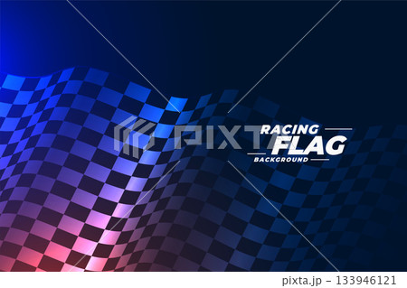 motorsport racing flag shiny background in wavy style 133946121