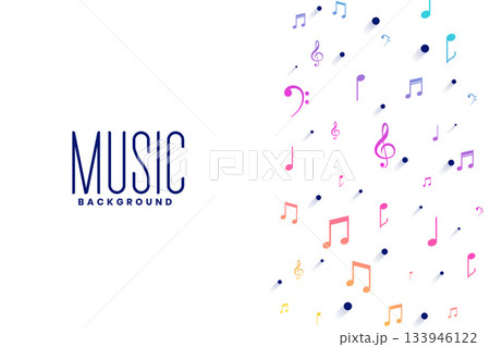 colorful sound notes and tunes symbol for retro or jazz song colorful sound notes and tunes symbol for retro or jazz song 133946122