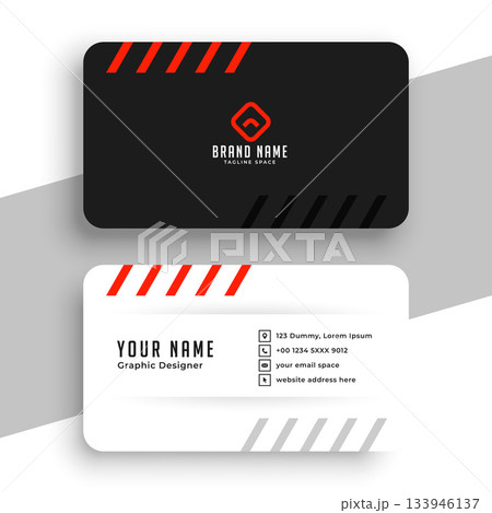 black and white corporate identity card layout in premium style black and white corporate identity card layout in premium style 133946137