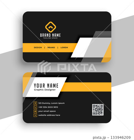 dark black business identity card  layout design 133946209