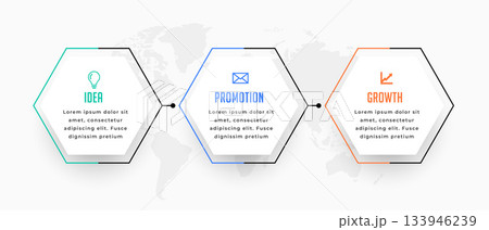 3 step infographic workflow chart template for corporate success 133946239