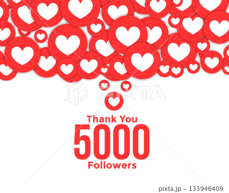 thank you 5000 following public heart pattern background design 133946409