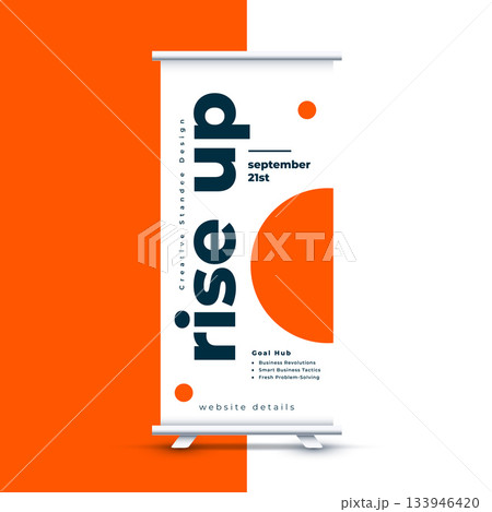 vertical rollup standee page template for business presentation 133946420