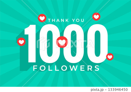thank you 1000 social media followers template with cute heart design thank you 1000 social media followers template with cute heart design 133946450