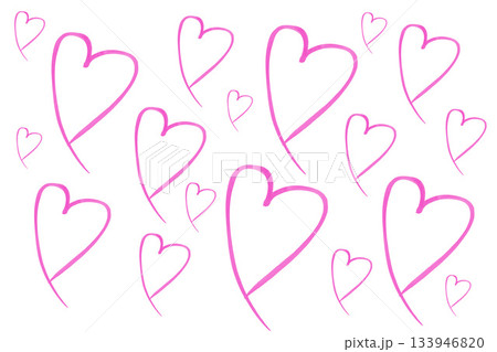 Pink heart doodle pattern for romantic design and decorative use in branding and decor Pink heart doodle pattern for romantic design and decorative use in branding and decor 133946820