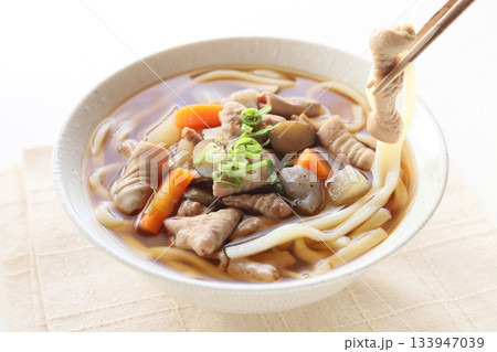もつ煮アレンジ、もつ煮うどん 133947039