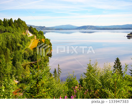 Snasa lake in Norway, scenic nature Snasa lake in Norway, scenic nature 133947383