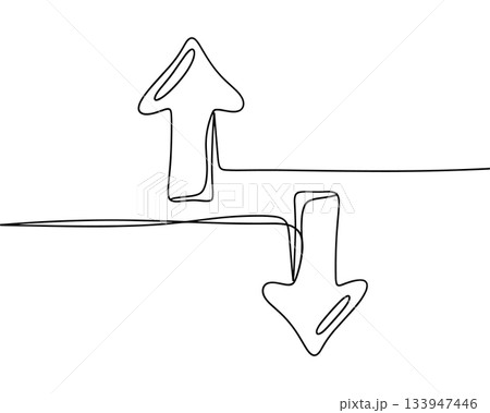 Up and Down Arrow Line Art Vector. Minimal Direction Symbol Sketch Vector Up and Down Arrow Line Art Vector. Minimal Direction Symbol Sketch Vector 133947446