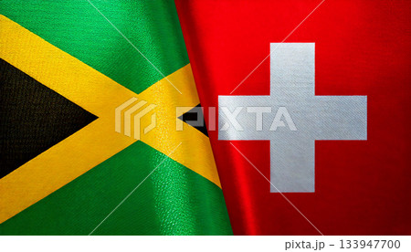 スイスの国旗とジャマイカの国旗 133947700