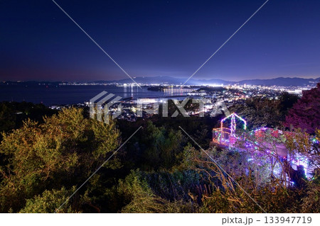 蒲郡市、ラバーズヒルから眺める夜景 133947719