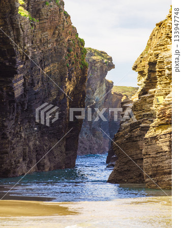 Cathedral Beach in Galicia Spain. 133947748