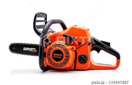 Powerful Chainsaw with Orange Body for Cutting and Trimming Tasks 133947987