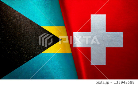 スイスの国旗とバハマの国旗 133948589
