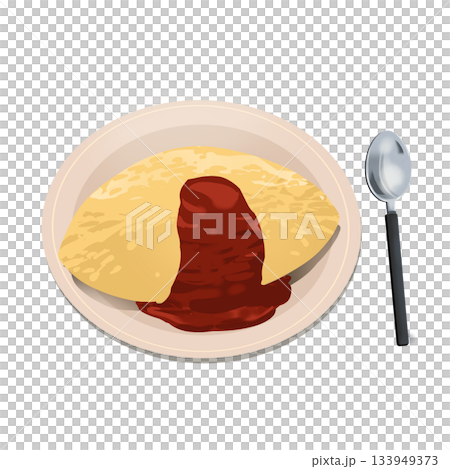 煎蛋捲飯的插圖 133949373