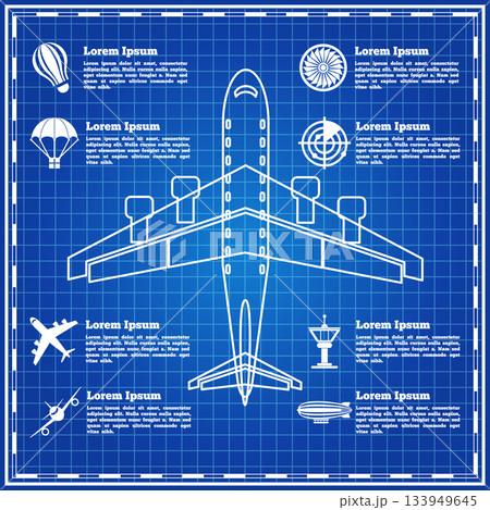 Set of icons on a theme aviation. The template for the presentation. Vector illustration. Set of icons on a theme aviation. The template for the presentation. Vector illustration. 133949645