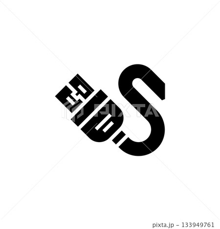 usb cable vector icon. computer component icon solid style. perfect use for logo, presentation, website, and more. simple modern icon design glyph style usb cable vector icon. computer component icon solid style. perfect use for logo, presentation, website, and more. simple modern icon design glyph style 133949761