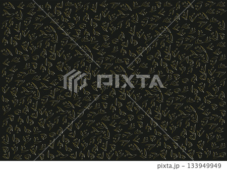 金色の葉っぱと実のボタニカル柄イラスト 金色の葉っぱと実のボタニカル柄イラスト 133949949