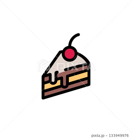 cake vector icon. food and beverage icon filled line style. perfect use for icon, logo, illustration, website, and more. icon design color style 133949976