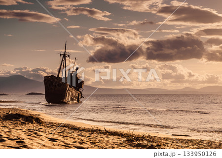 The famous shipwreck near Gythio Greece The famous shipwreck near Gythio Greece 133950126