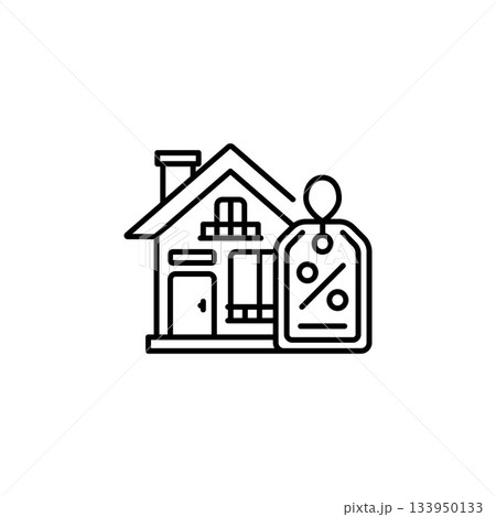 real estate discount vector icon. real estate icon outline style. perfect use for logo, presentation, website, and more. simple modern icon design line style 133950133