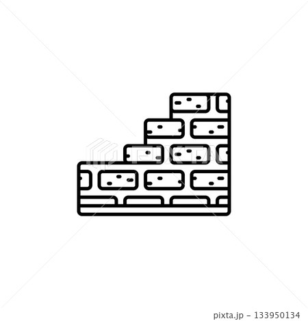 brick wall vector icon. real estate icon outline style. perfect use for logo, presentation, website, and more. simple modern icon design line style 133950134