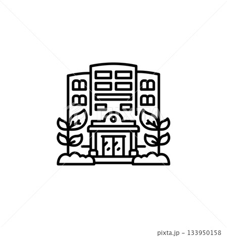 eco apartment vector icon. real estate icon outline style. perfect use for logo, presentation, website, and more. simple modern icon design line style 133950158